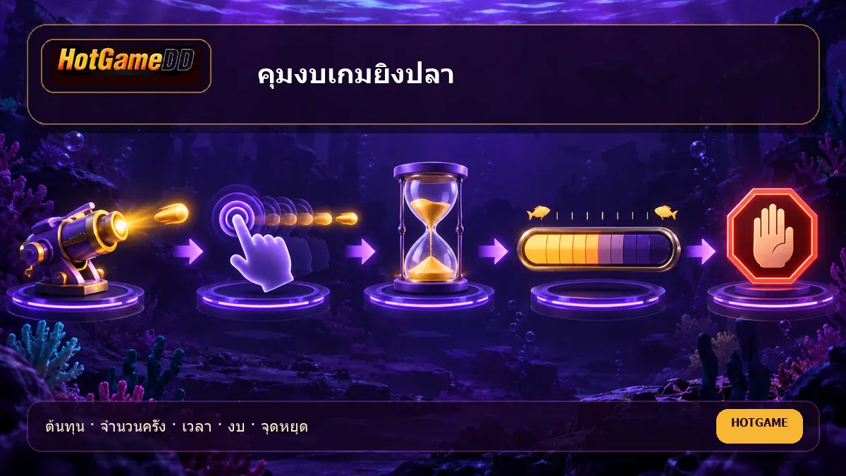 แผนภาพต้นทุน เวลา งบ และจุดหยุดของเกมยิงปลา